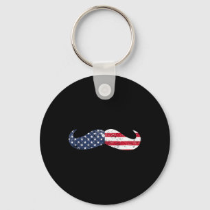 American Flag Mustache 4. Juli Geschenk für Männer Schlüsselanhänger