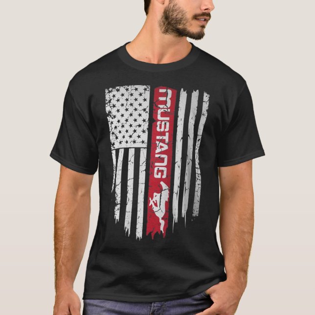 American Flag Mustang T-Shirt (Vorderseite)
