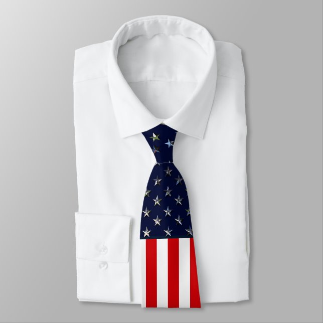 American Flag Neck Tie Krawatte (Gebunden)