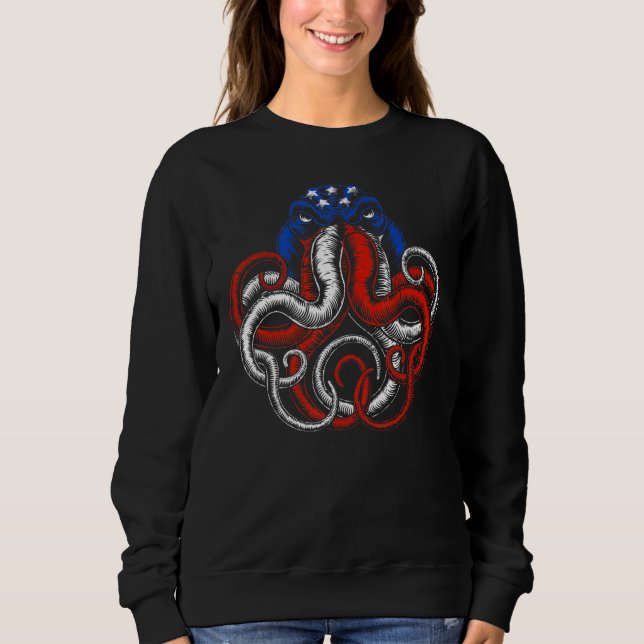 American Flag Octopus Sweatshirt (Vorderseite)