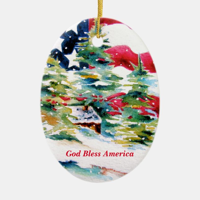 American Flag Oval Ornament (Vorne)
