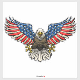 American Flag Painted Bald Eagle Patriotic Aufkleber