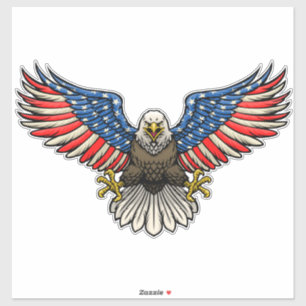 American Flag Painted Bald Eagle Patriotic Aufkleber