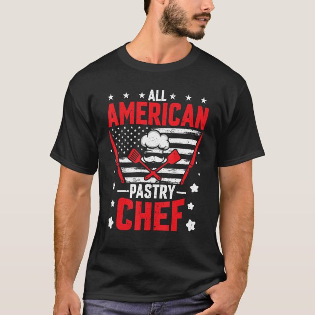 American Flag Pastry Chef Baker  All American Past T-Shirt (Vorderseite)