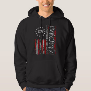 American Flag Patriotic 1776 We T Hoodie