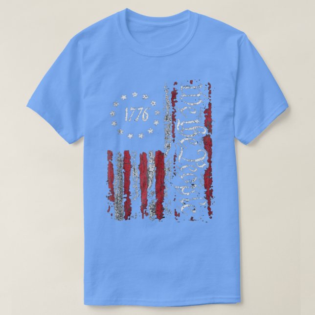 American Flag Patriotic 1776 We T T-Shirt (Design vorne)