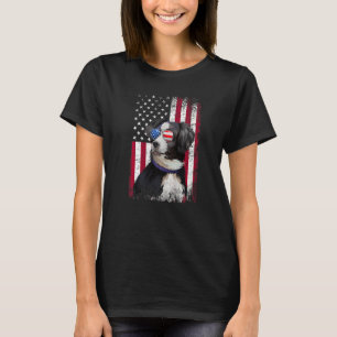 American Flag Patriotic Australian Shepherd Dog 4t T-Shirt