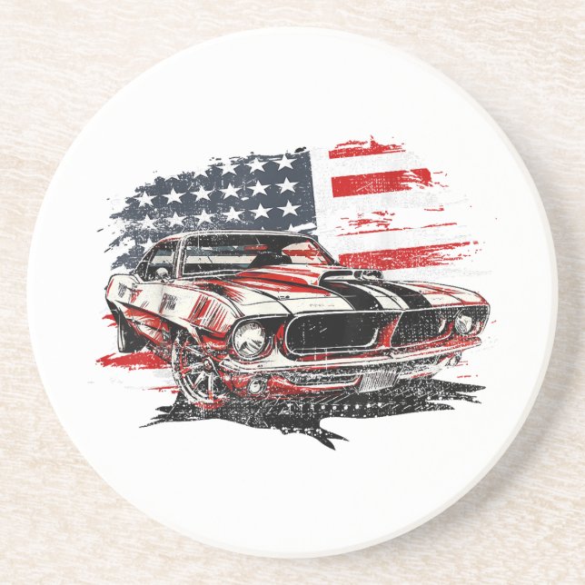 American Flag Patriotic Getränkeuntersetzer (Vorne)