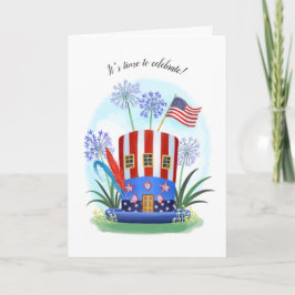 American Flag Patriotic Hat Celebration Karte