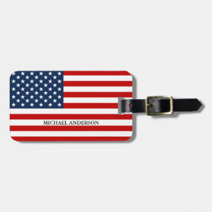 American Flag Patriotic Name Travel Gepäckanhänger