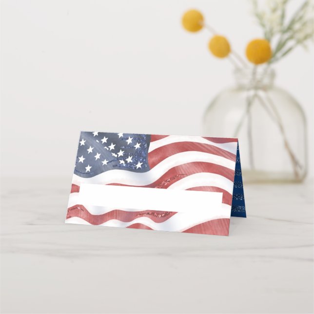 American Flag Patriotic Platzkarte (Vorderseite)