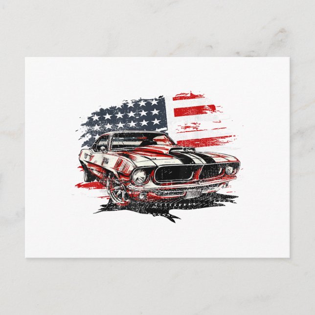American Flag Patriotic Postkarte (Vorderseite)