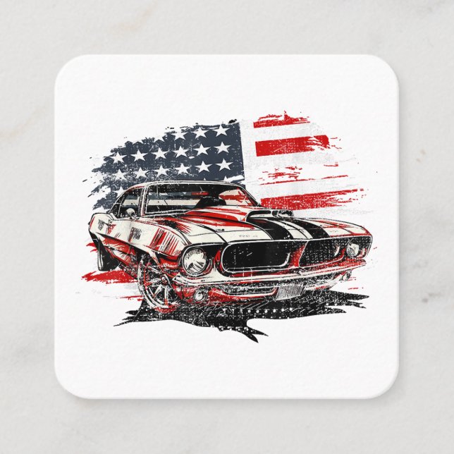 American Flag Patriotic Quadratische Visitenkarte (Vorderseite)