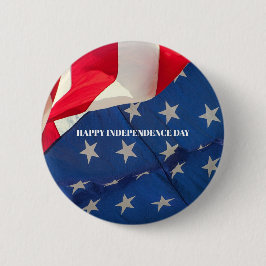 American Flag Patriotic Red White Custom Button