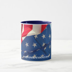 American Flag Patriotic Red White Custom Tasse