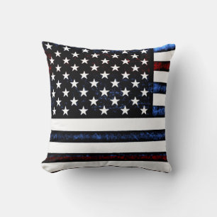 American Flag Patriotic Red White Pillow Kissen