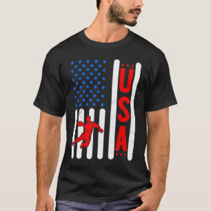 American Flag Patriotic USA Men Handball Spion T-Shirt