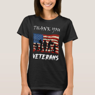 American Flag Patriotic Vielen Dank Veterans Proud T-Shirt