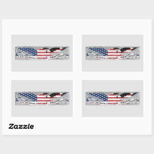 American Flag Peace Eagana Americana Patriotische  Rechteckiger Aufkleber
