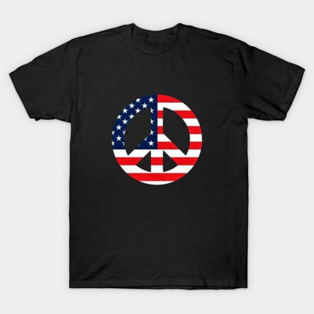 American Flag Peace Sign Peace Symbol T-Shirt (Von Creator hochgeladen)