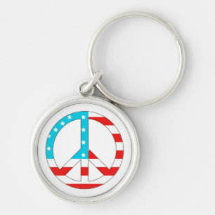 American Flag Peace Sign Schlüsselanhänger