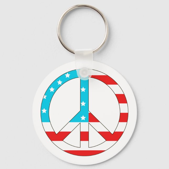 American Flag Peace Sign Schlüsselanhänger (Vorderseite)
