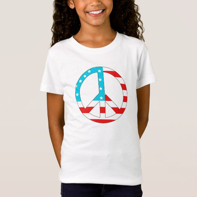 American Flag Peace Sign T-Shirt (Vorderseite)