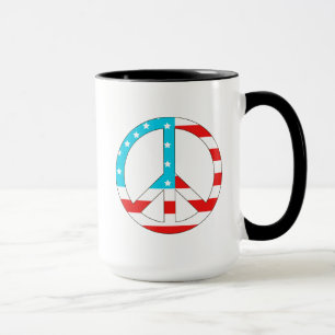 American Flag Peace Sign Tasse