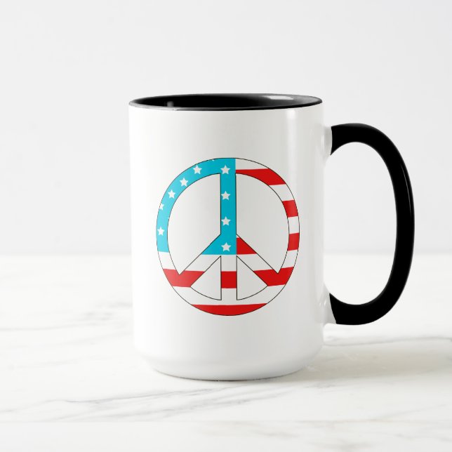 American Flag Peace Sign Tasse (Rechts)
