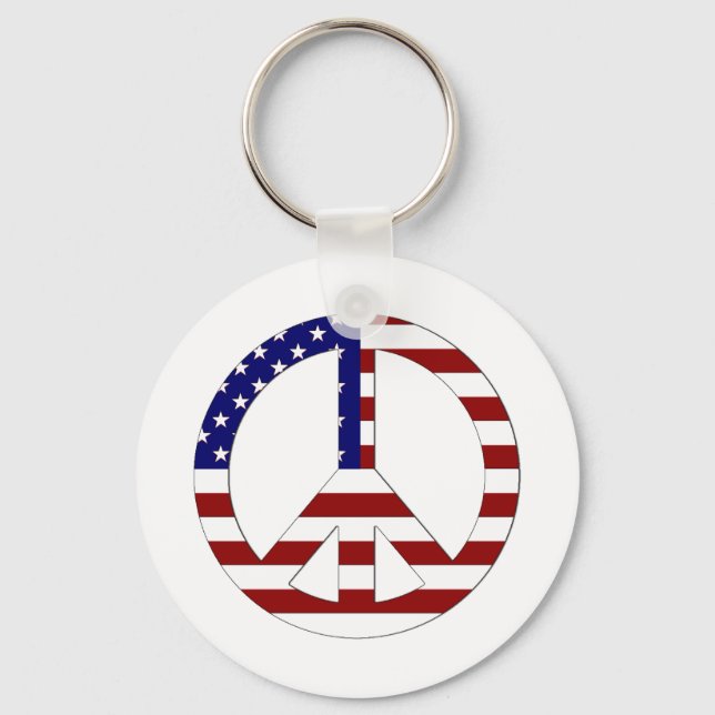 American Flag Peace (USA) Schlüsselanhänger (Vorderseite)
