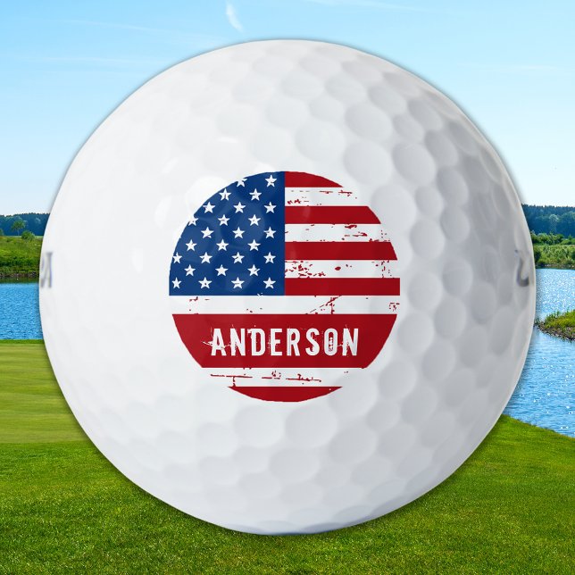 American Flag Personalisierte Patriotic Stars Stre Golfball (Von Creator hochgeladen)