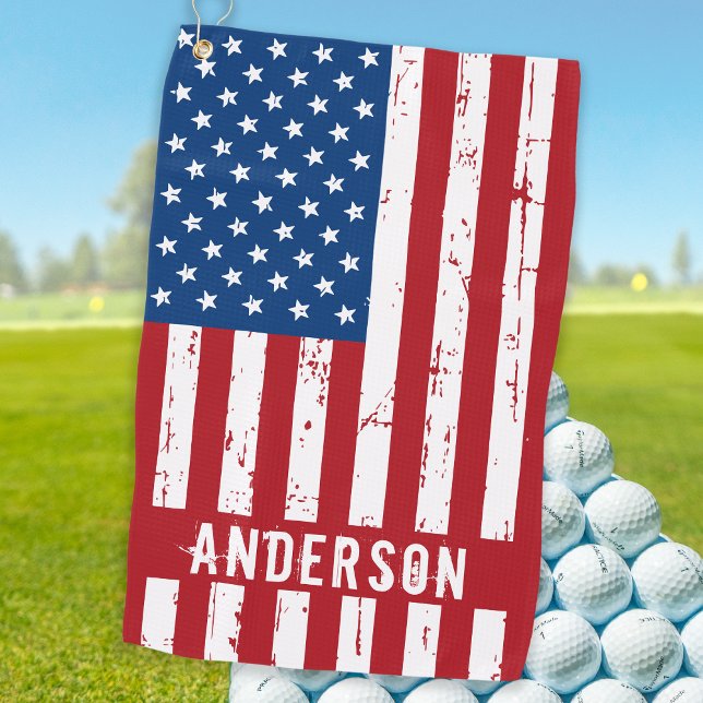 American Flag Personalisierte Patriotic Stars Stre Golfhandtuch (Von Creator hochgeladen)