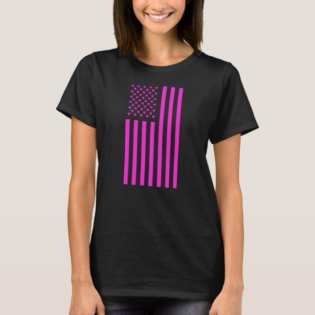 American Flag Pink  T-Shirt (Vorderseite)