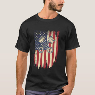 American Flag Pistole Muscle Car für Patriotic Mec T-Shirt