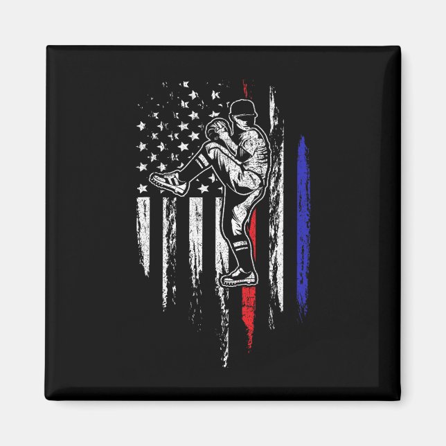 American Flag Pitcher Usa Pitching 4. Magnet (Vorne)