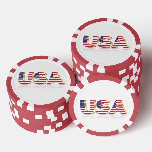 American Flag Poker Chips USA (Stapel)