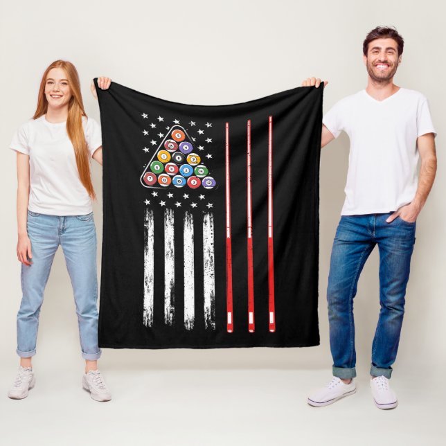 American Flag Pool Player Fleecedecke (Beispiel)