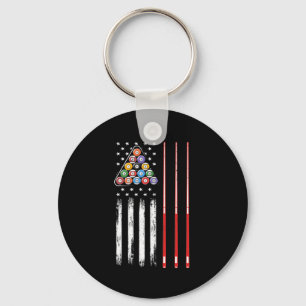 American Flag Pool Player Schlüsselanhänger