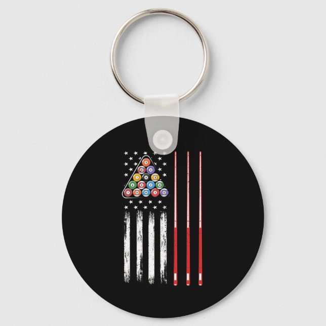American Flag Pool Player Schlüsselanhänger (Vorderseite)