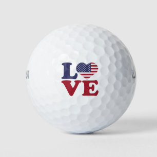 American Flag Post Card Golfball