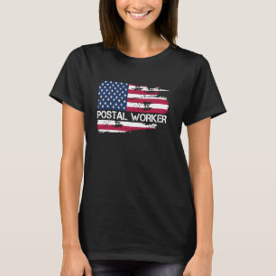 American Flag Poster Worker Patriotic Mailman Mail T-Shirt