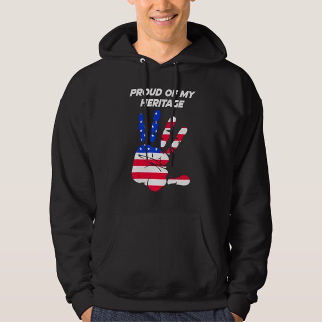 American Flag Printed Palm USA Hoodie (Vorderseite)