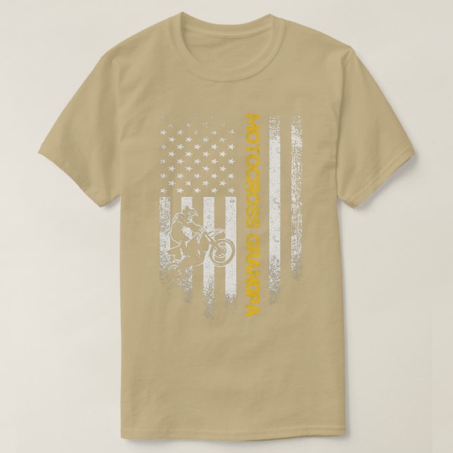 American Flag Proud Motocross Dirt Bike Grandpa Si T-Shirt (Design vorne)