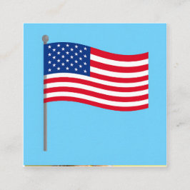 american flag quadratische visitenkarte