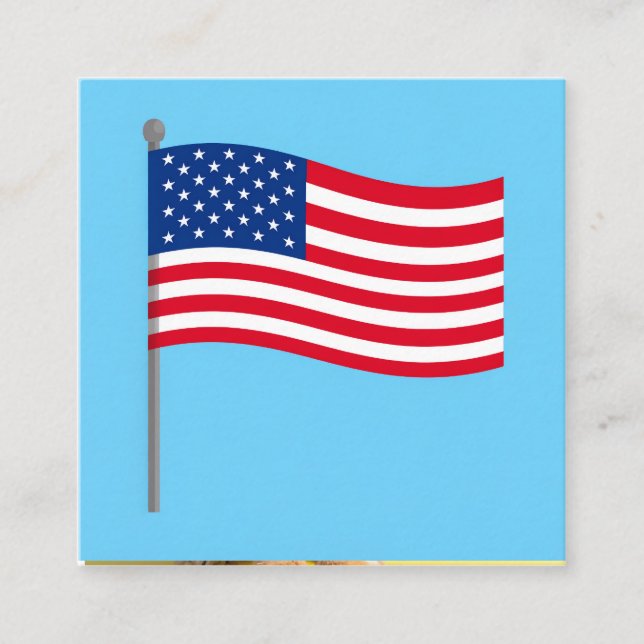 american flag quadratische visitenkarte (Vorderseite)