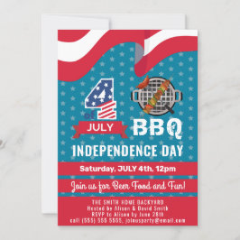 American Flag Red White Blue 4. JULY GRILLEN Party Einladung