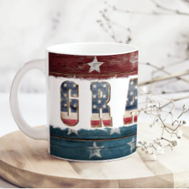 American Flag Red White Blue Grandpa Coffee Mug