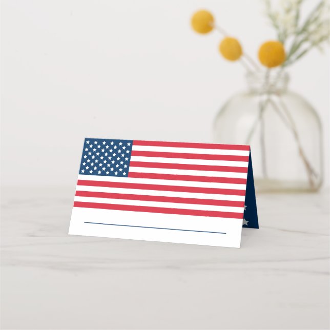 American Flag Red White Blue USA US Flagge Platzkarte (Vorderseite)