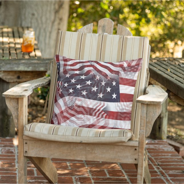 American Flag Red White Stripes Stars Muster Kissen (Stuhl )