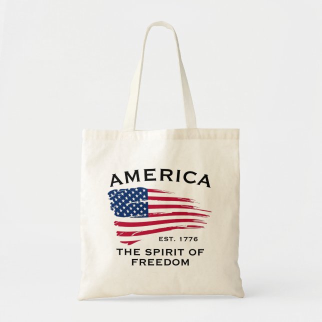 American Flag Red White Stripes Stars Muster Tragetasche (Vorne)